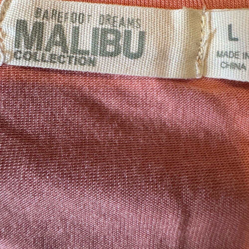 Barefoot Dreams Malibu Collection Modal Muscle Tee NWT Large Coral - Picture 3 of 4
